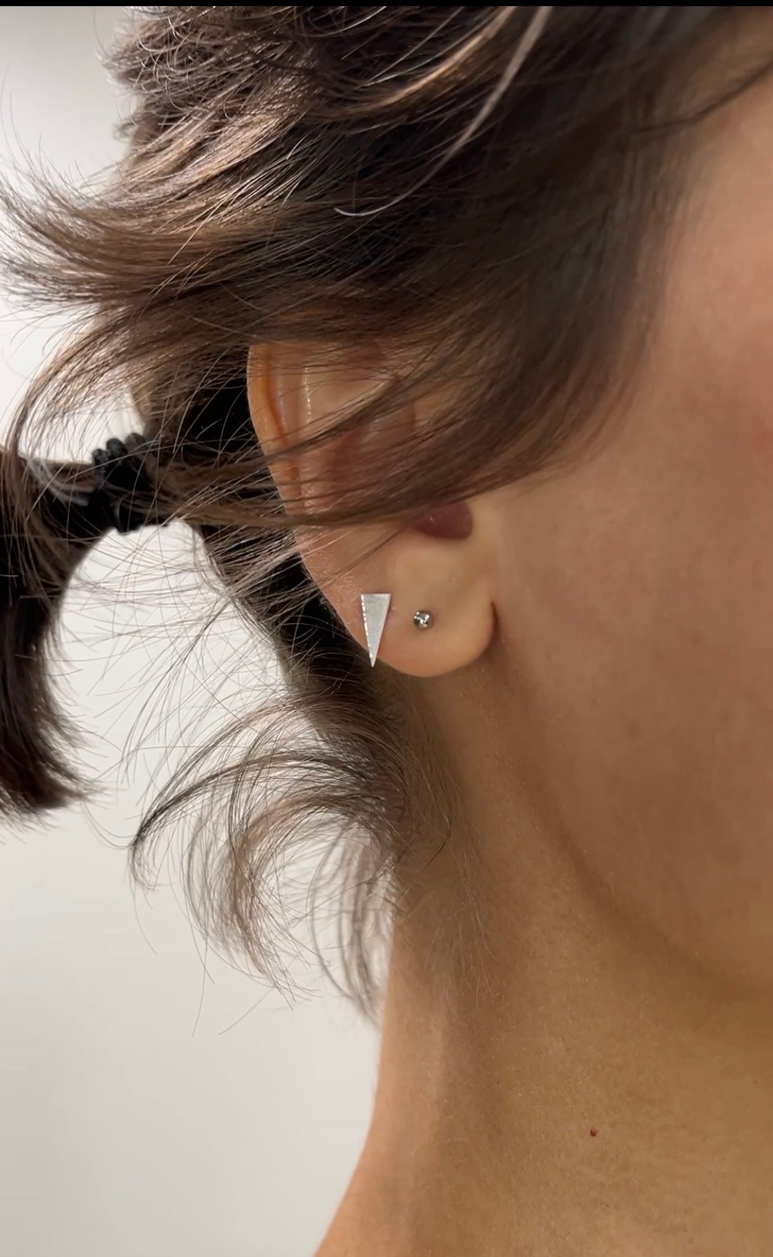 tiny triangle stud earrings