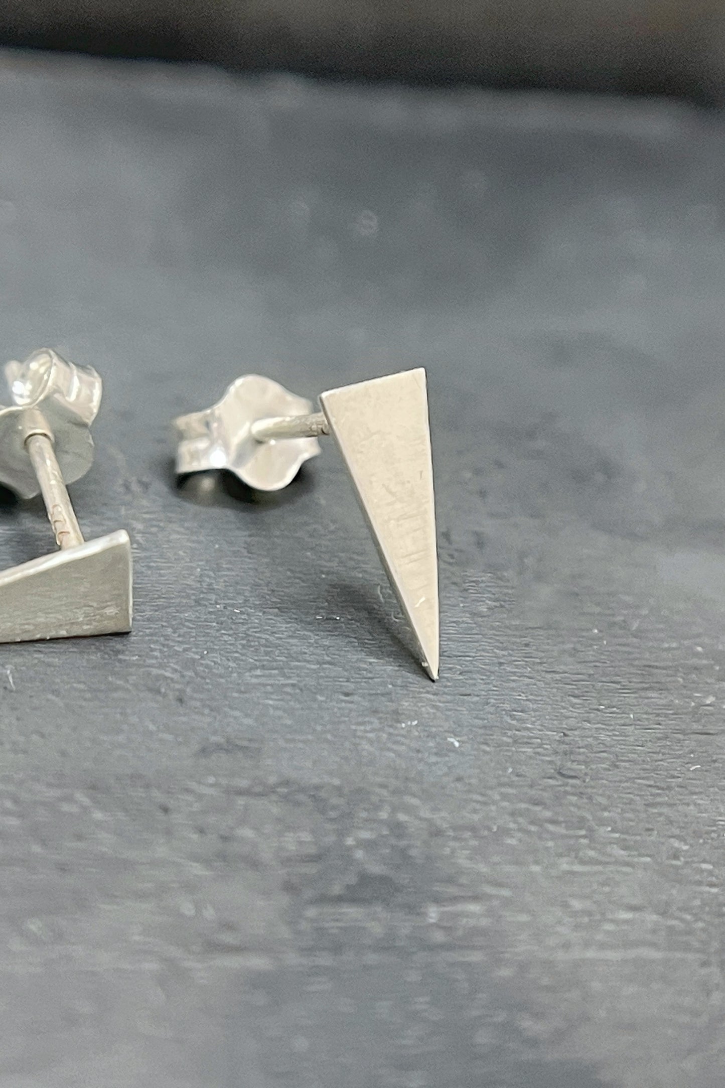 tiny triangle stud earrings