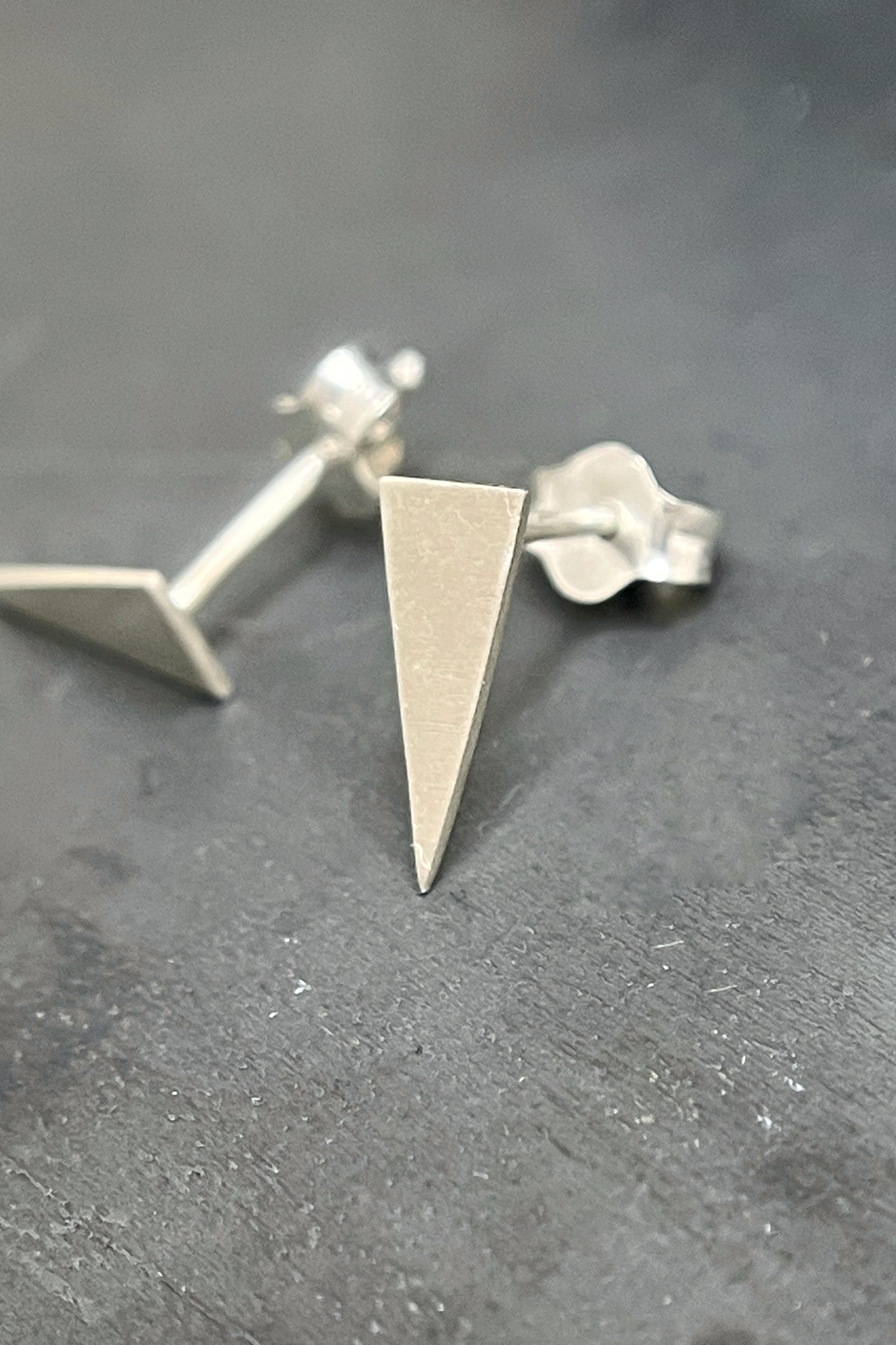 tiny triangle stud earrings