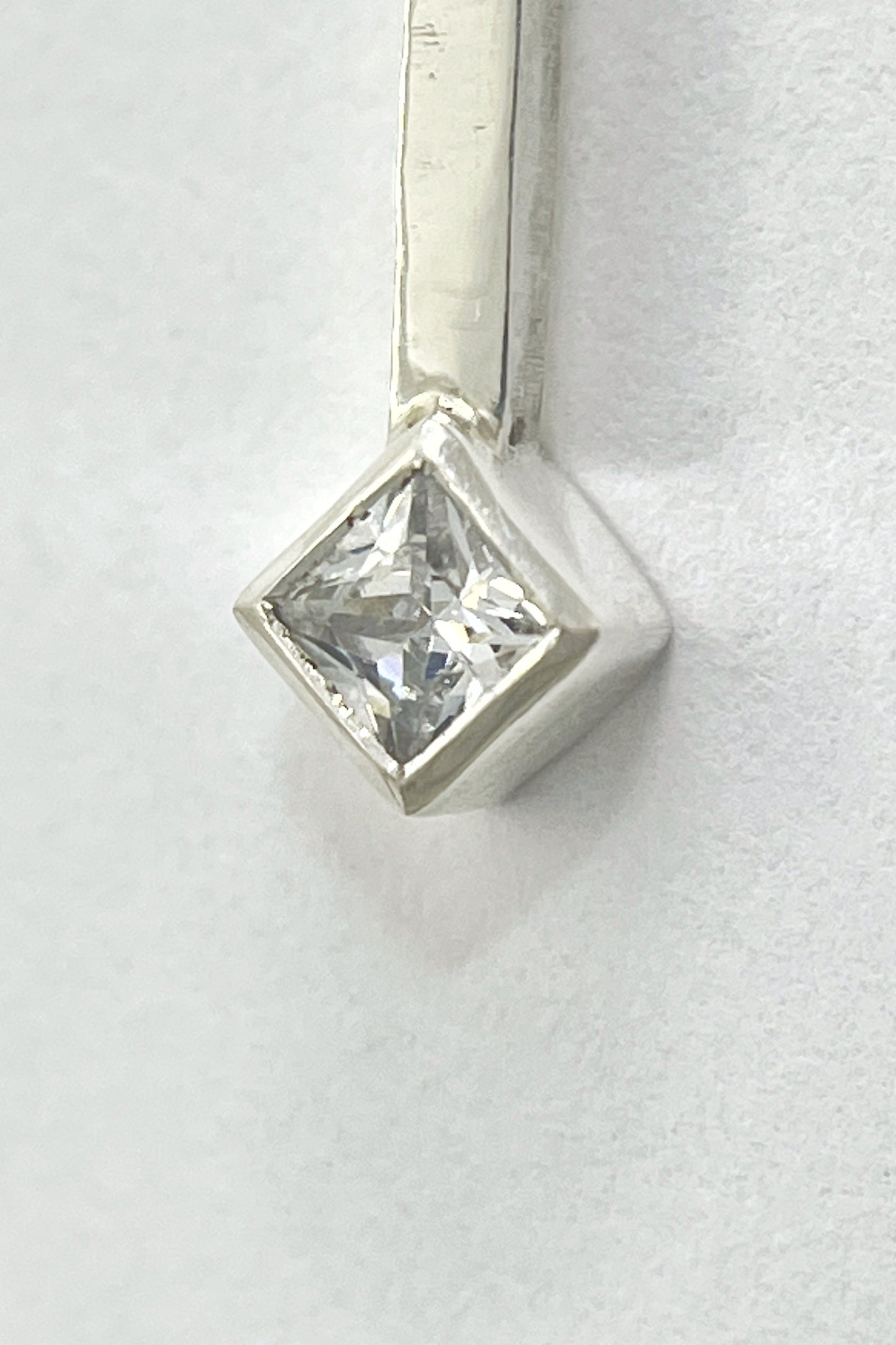 tiny droplet necklace / white cubic zirconia