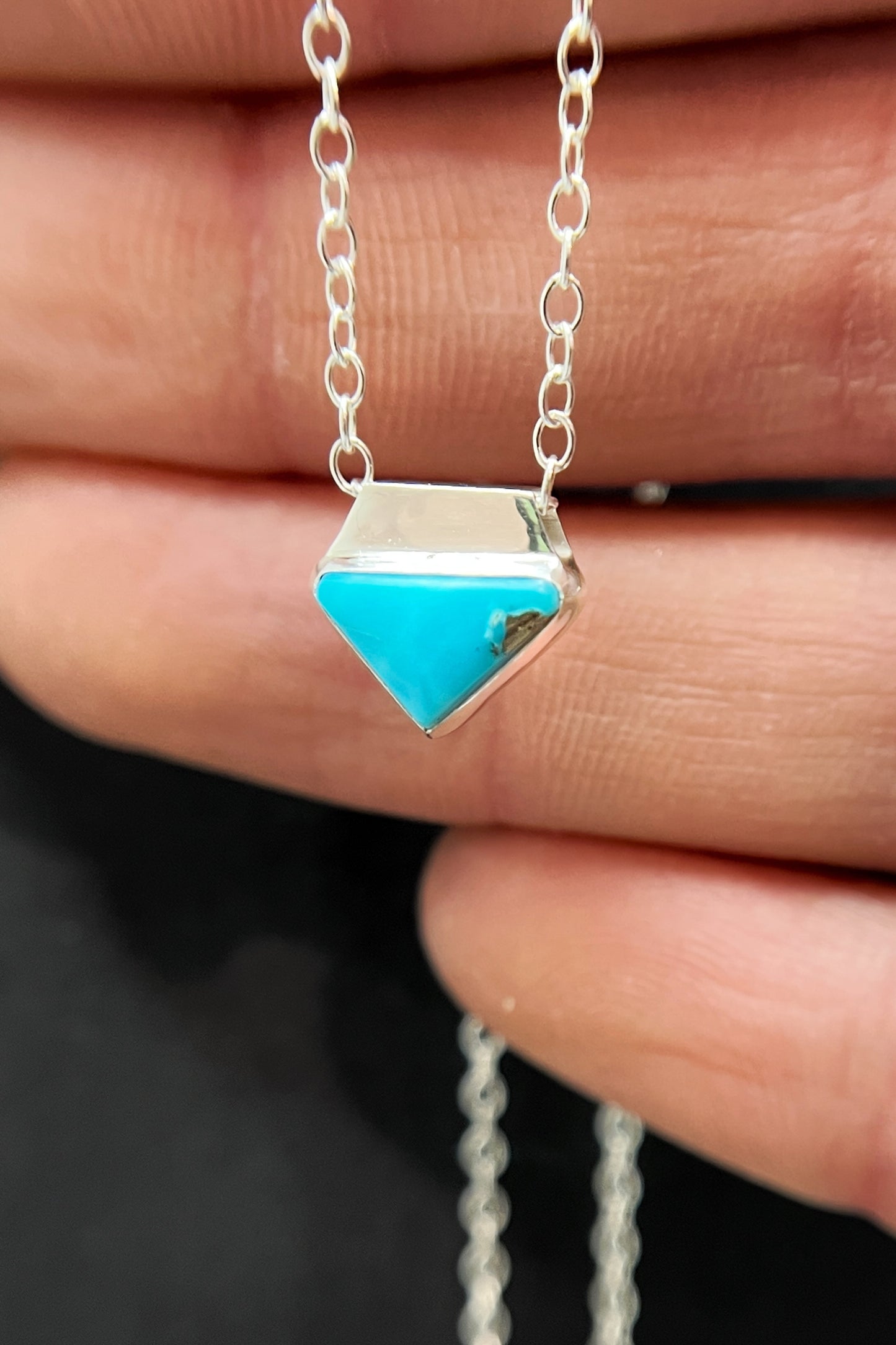 wide triangle turquoise necklace