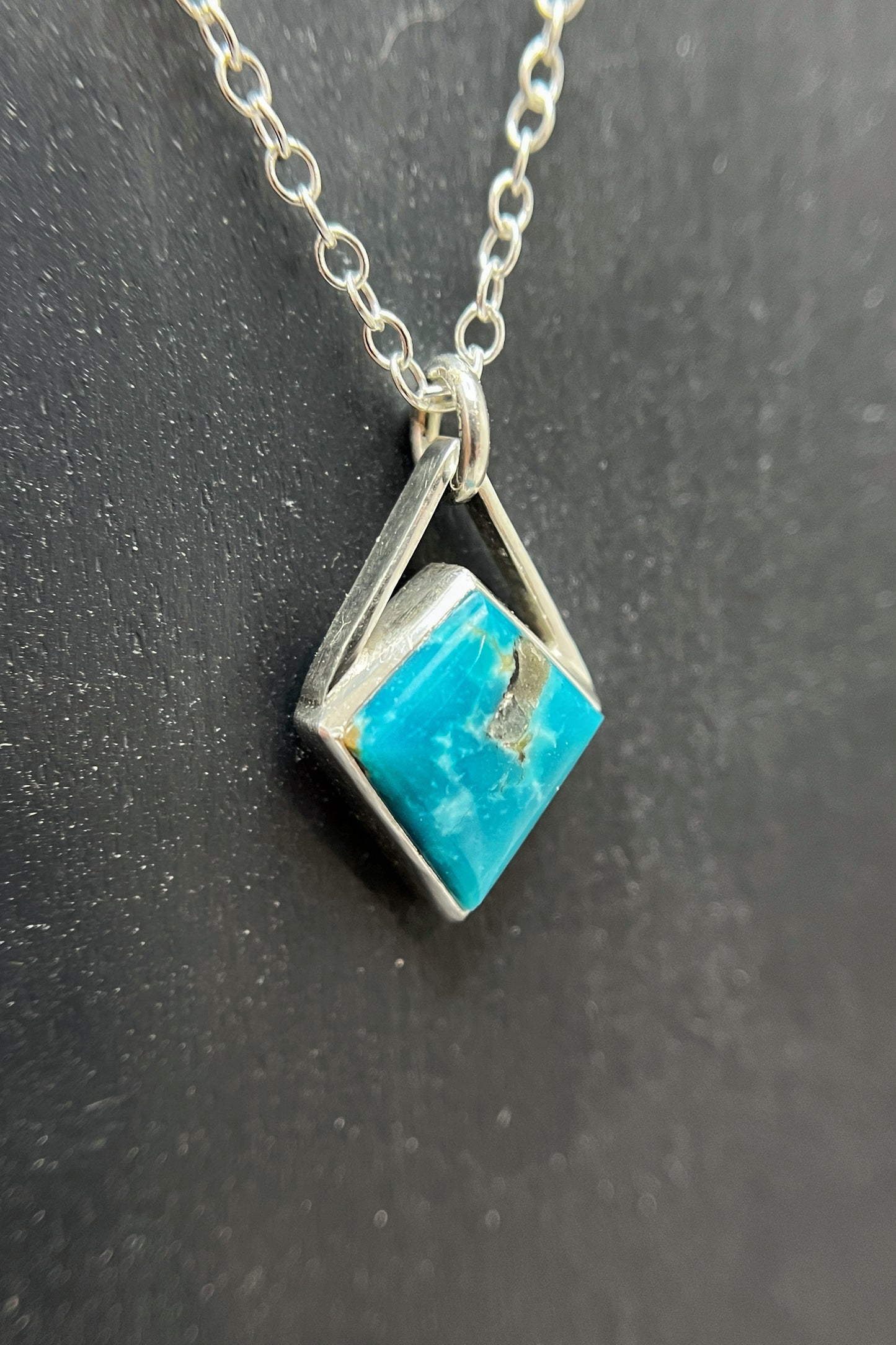 geometric kite turquoise necklace