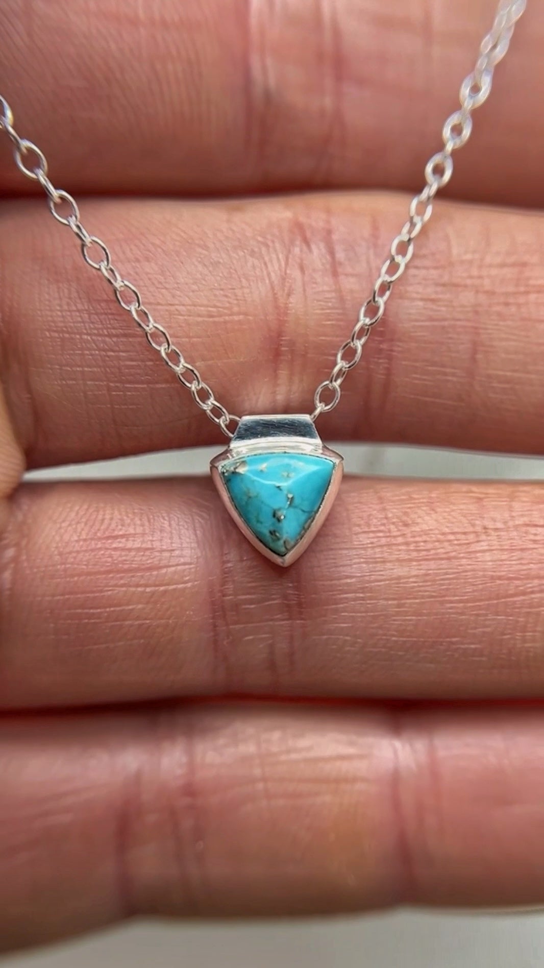 rounded triangle everyday turquoise necklace