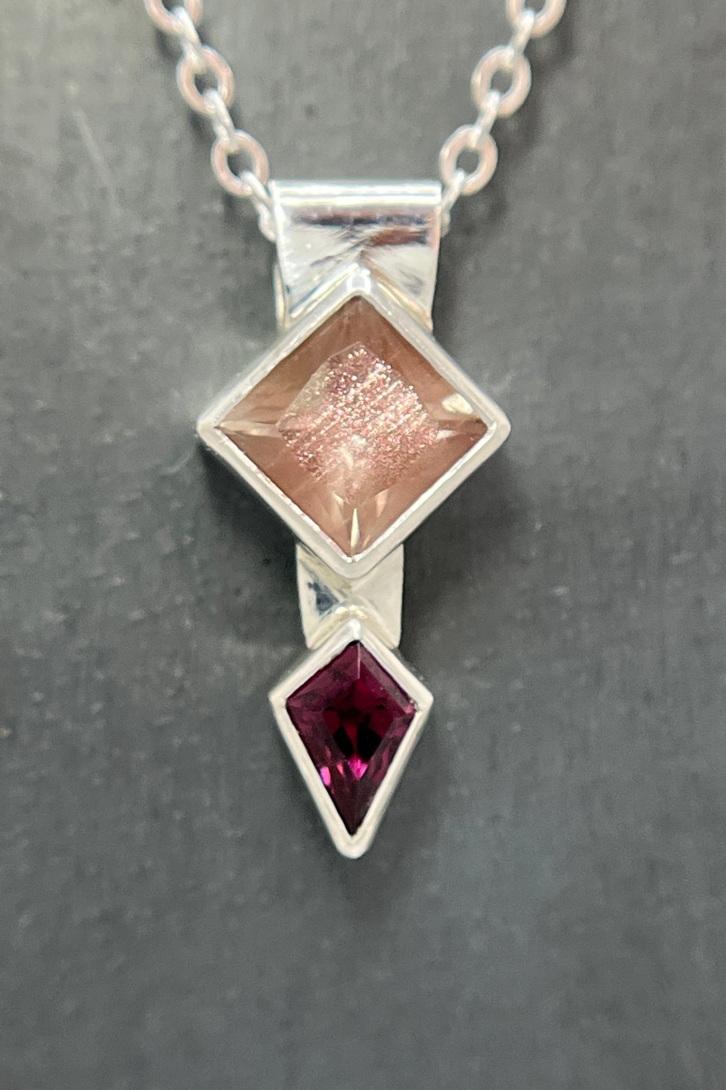 fusion necklace / sunstone & garnet