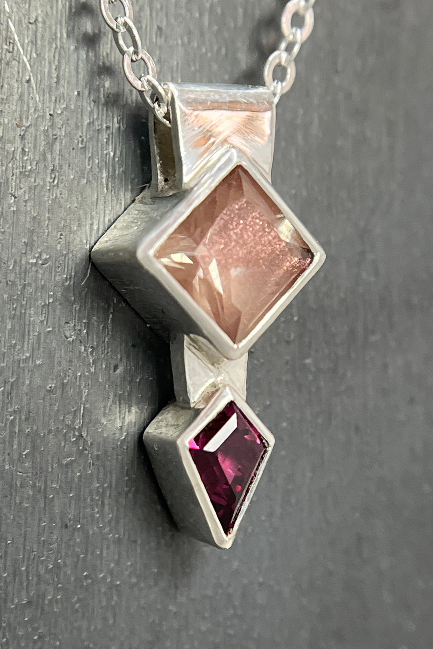 fusion necklace / sunstone & garnet