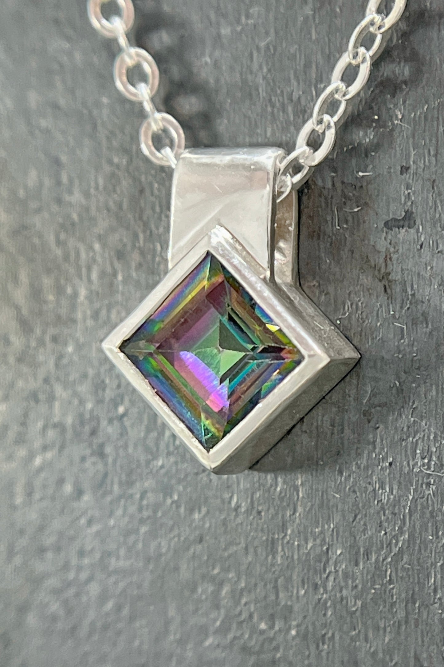 tiny rotated square / mystic topaz