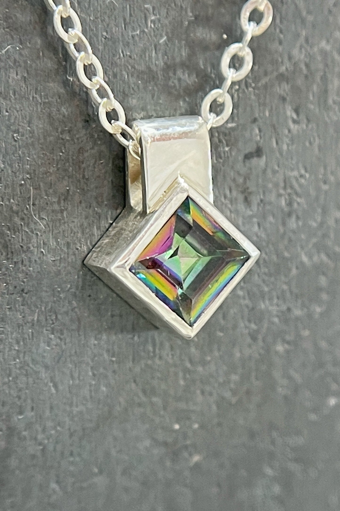 tiny rotated square / mystic topaz