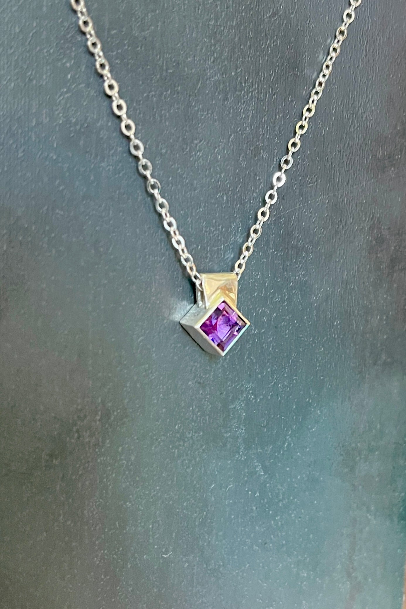 tiny rotated square / amethyst
