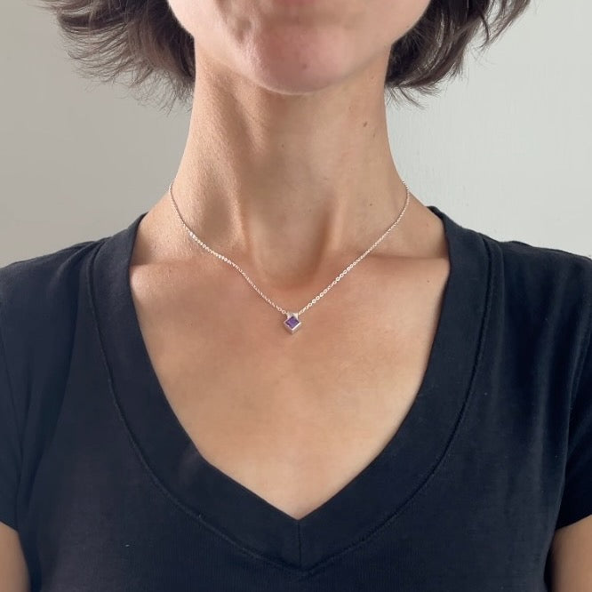 tiny rotated square / amethyst