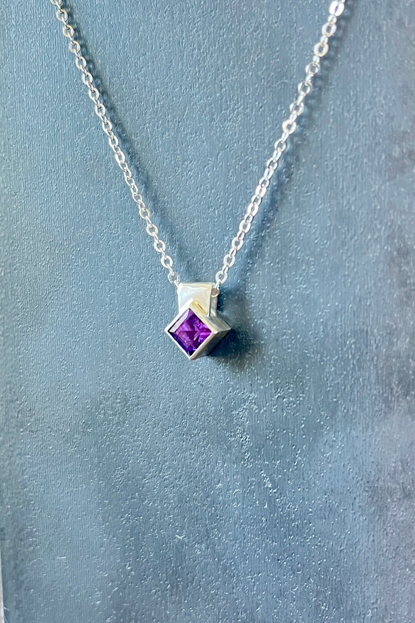 tiny rotated square / amethyst