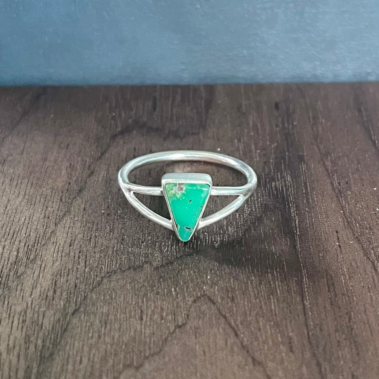 variscite triangle ring / size 7.5
