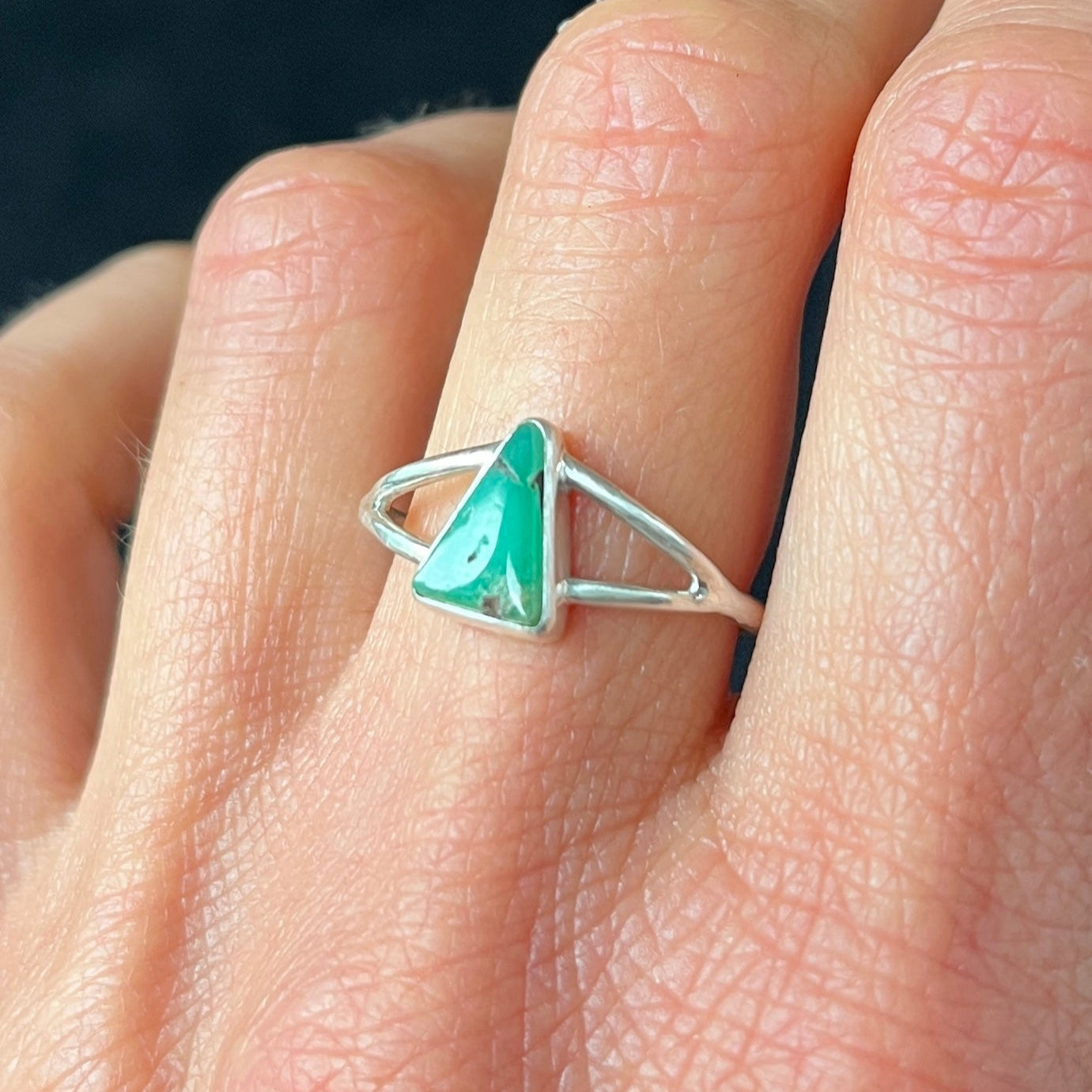 variscite triangle ring / size 7.5
