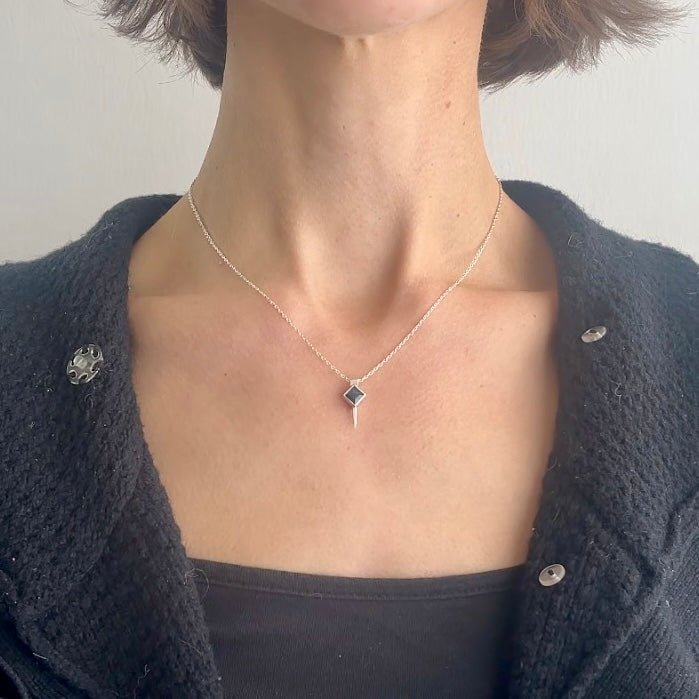 tiny square spike / sapphire