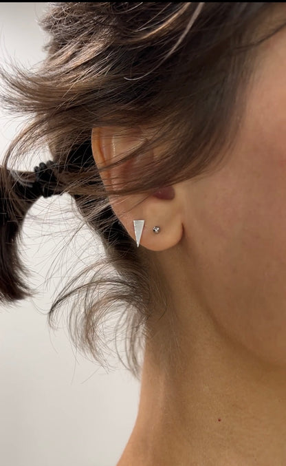 tiny triangle stud earrings