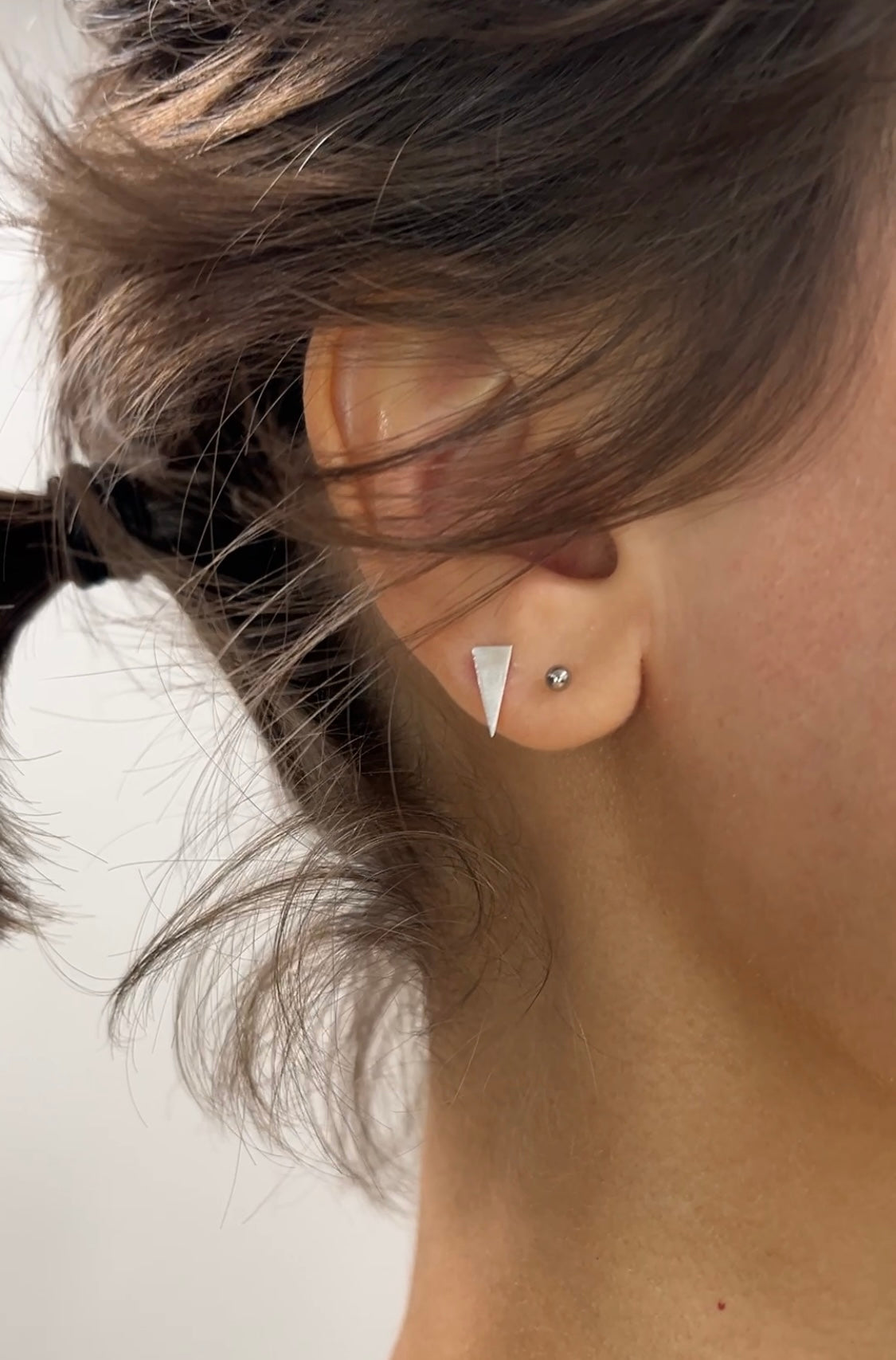 tiny triangle stud earrings