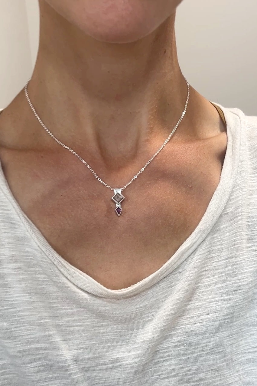 fusion necklace / sunstone & garnet