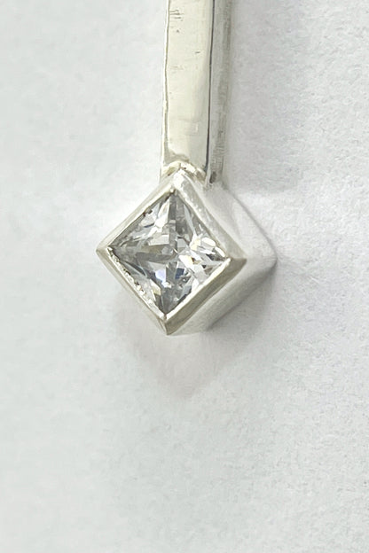 tiny droplet necklace / white cubic zirconia