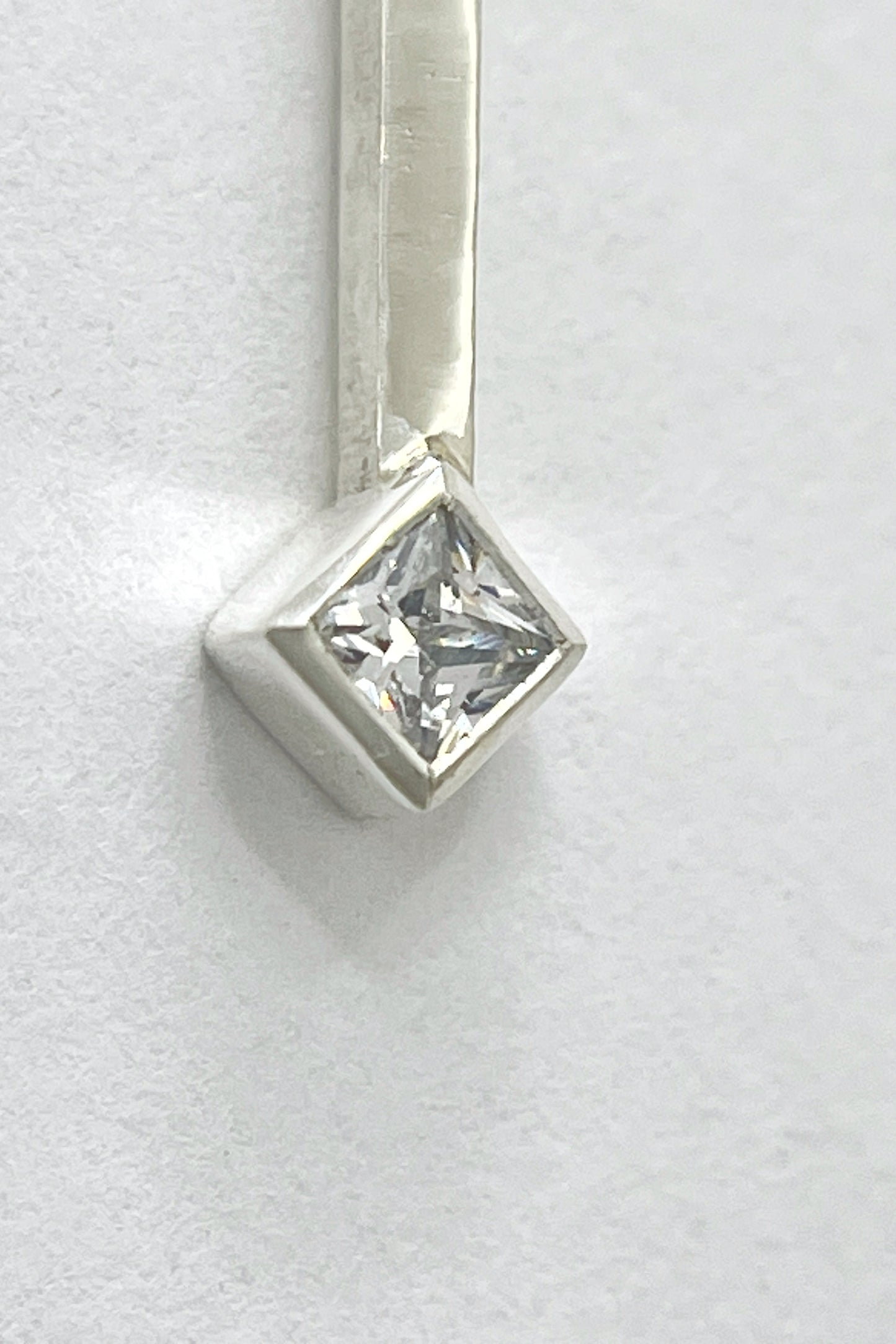 tiny droplet necklace / white cubic zirconia