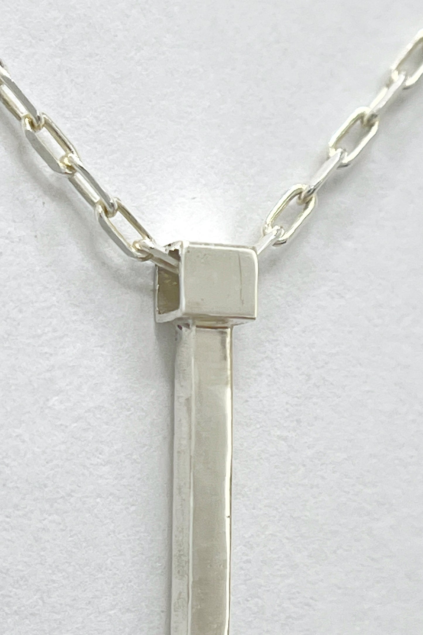 tiny droplet necklace / white cubic zirconia