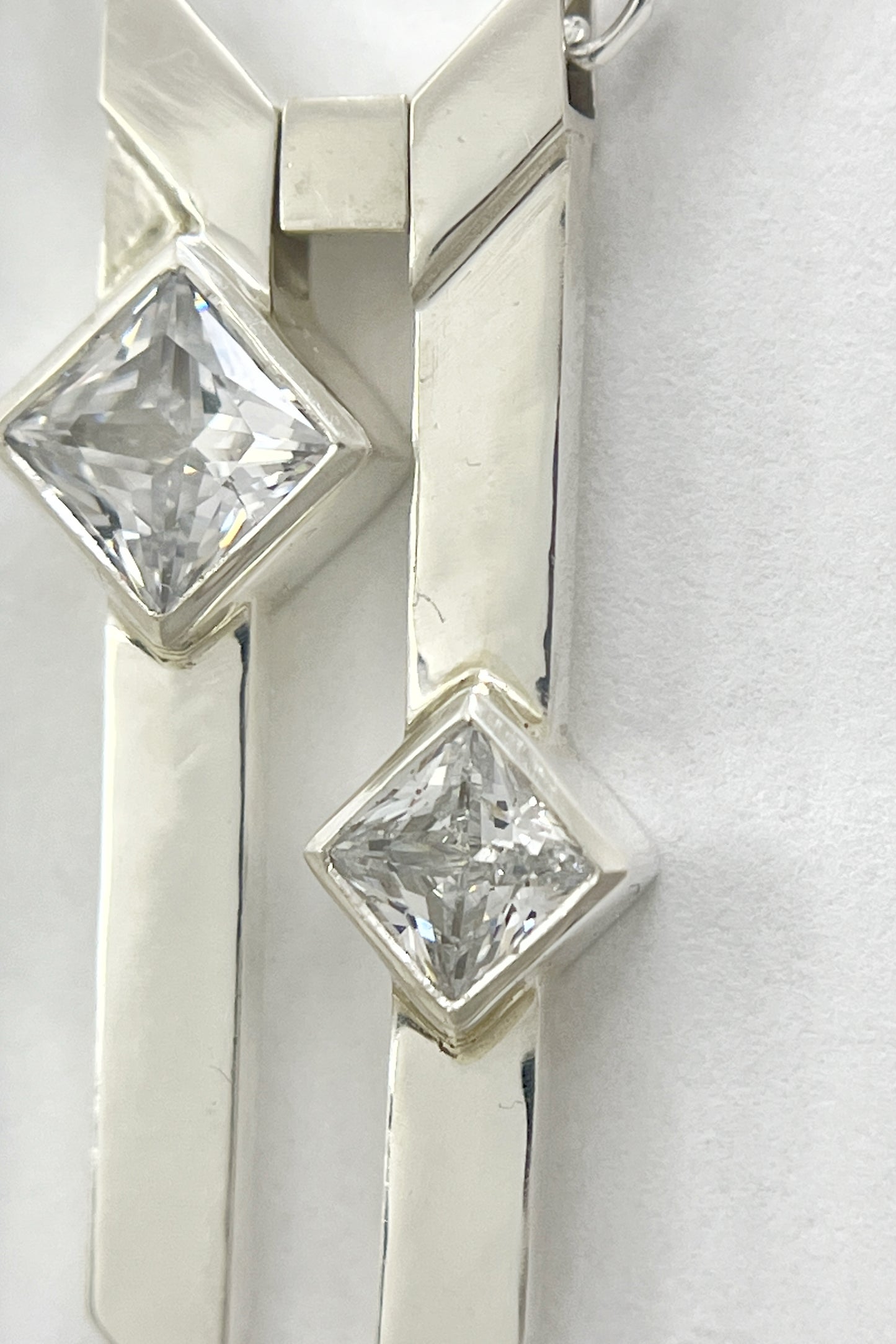 double warp necklace / white cubic zirconia