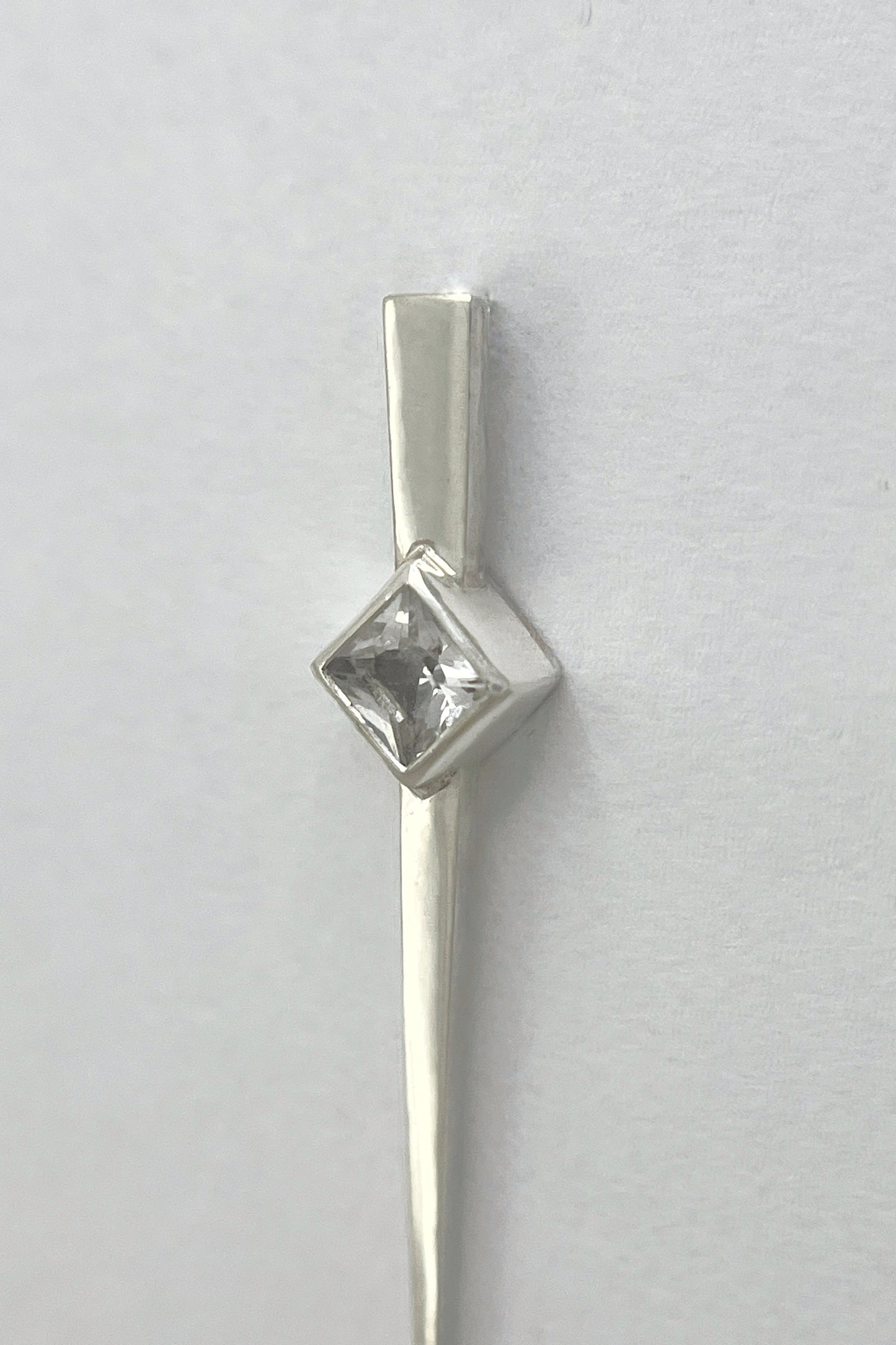 long spike earrings / white sapphire