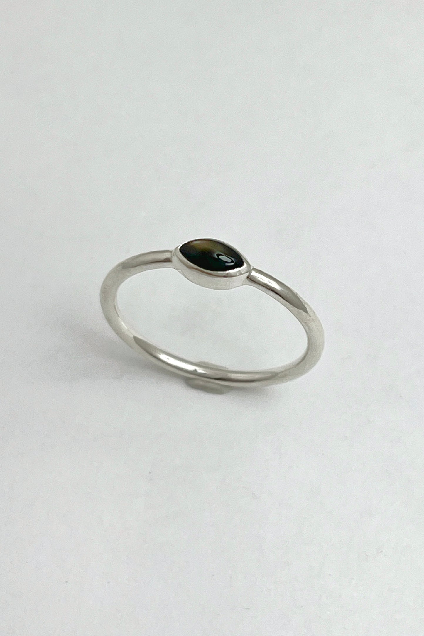 tiny marquise ring / black star sapphire