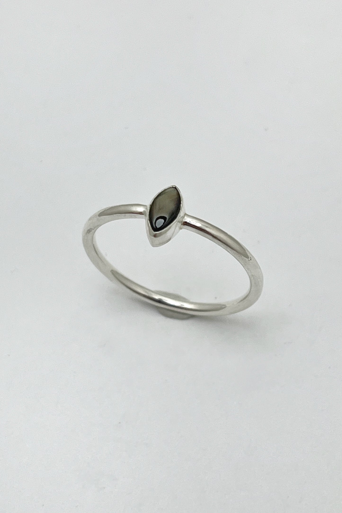 tiny marquise ring / black star sapphire