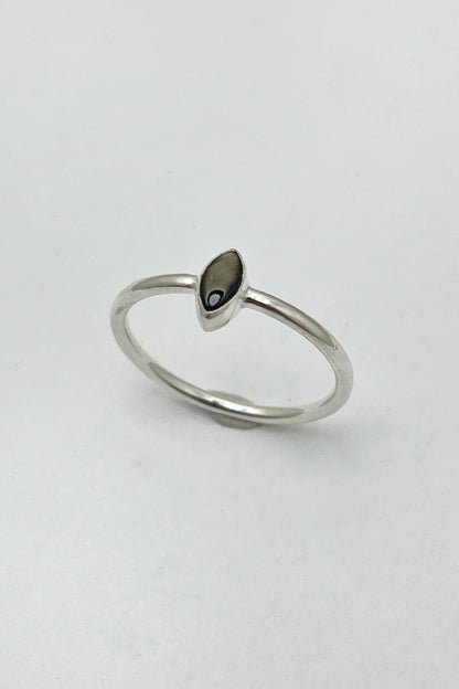 tiny marquise ring / black star sapphire