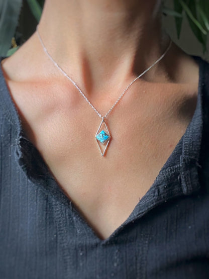 turquoise rhombus necklace