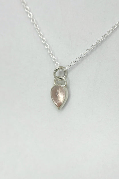 tiny teardrop necklace / rose quartz
