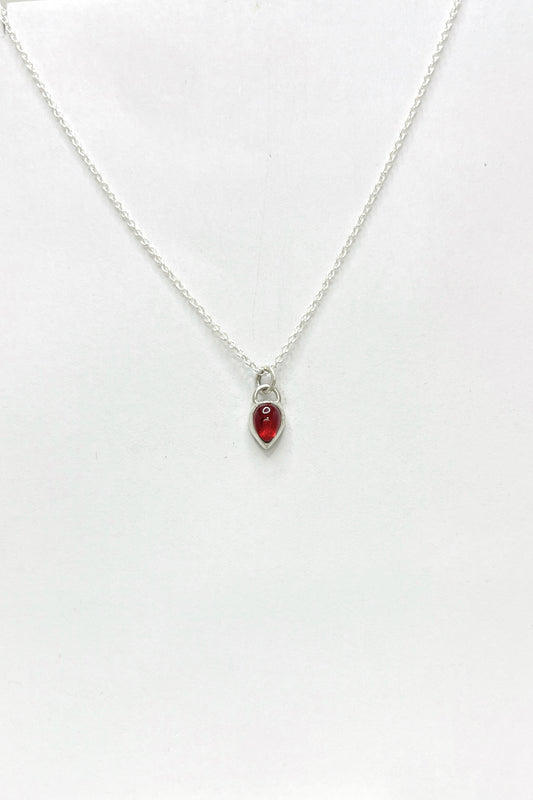 tiny teardrop necklace / mozambique garnet