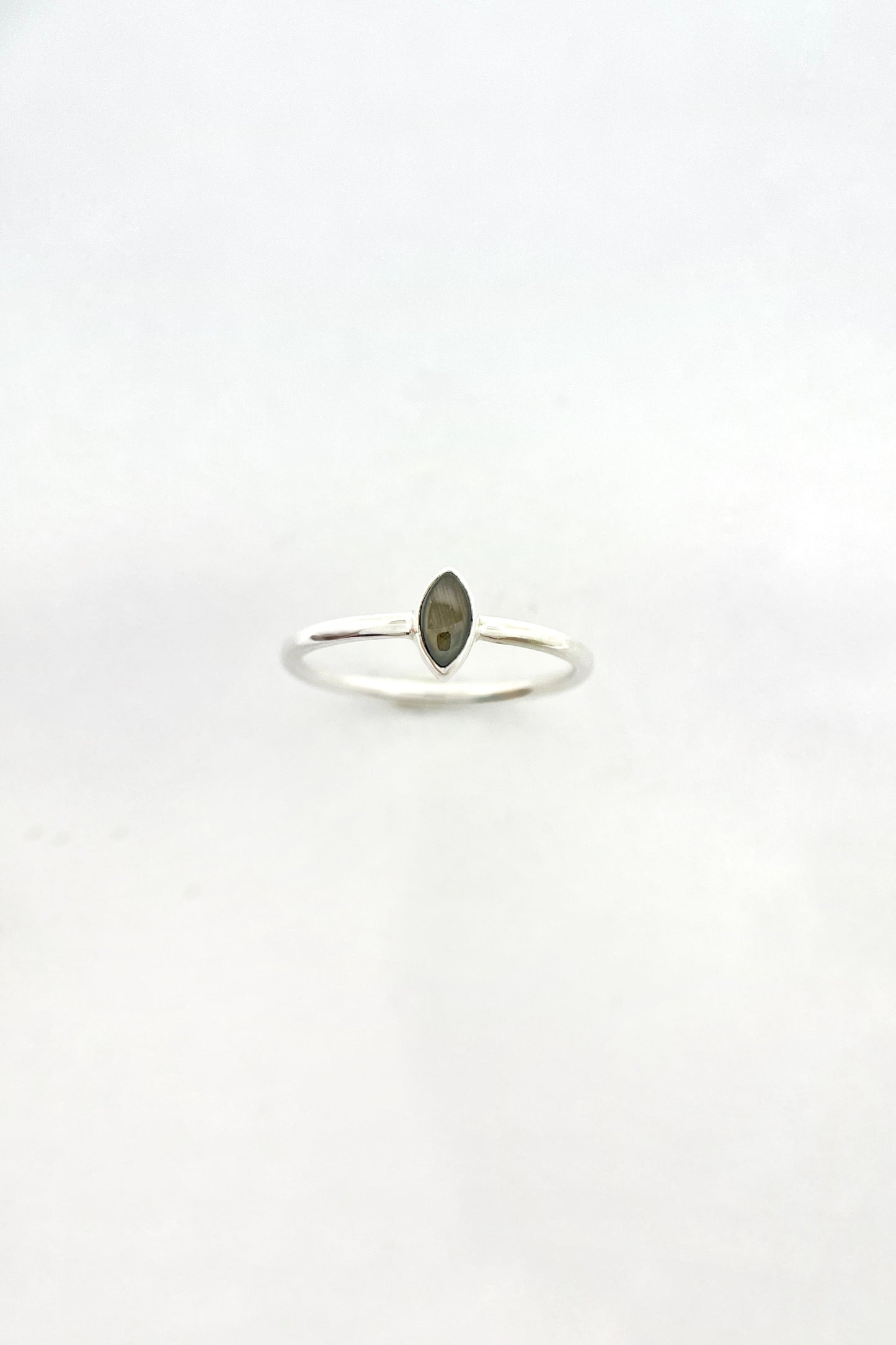 tiny marquise ring / black star sapphire