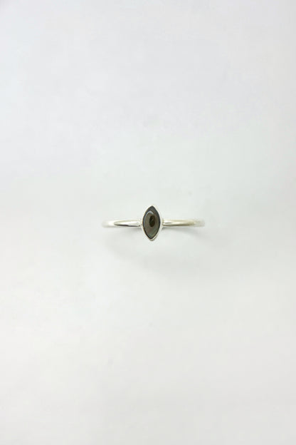tiny marquise ring / black star sapphire