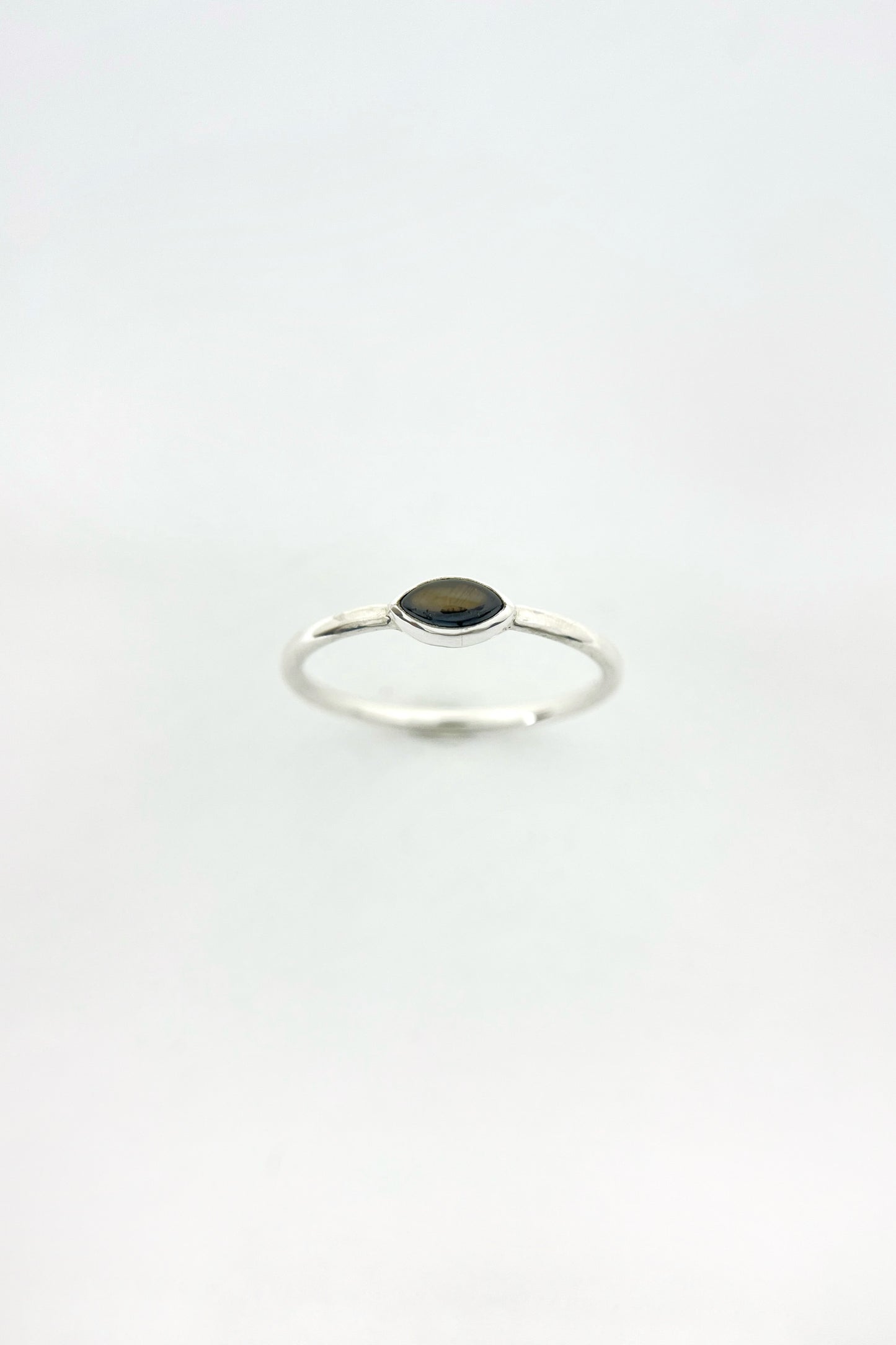 tiny marquise ring / black star sapphire