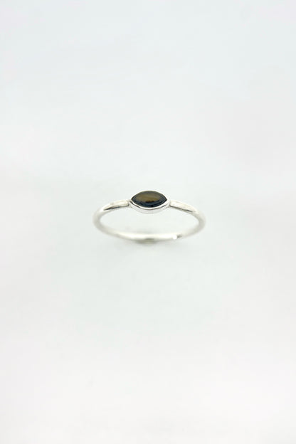 tiny marquise ring / black star sapphire