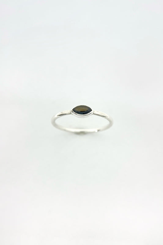 tiny marquise ring / black star sapphire