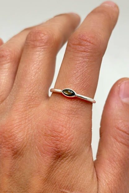 tiny marquise ring / black star sapphire