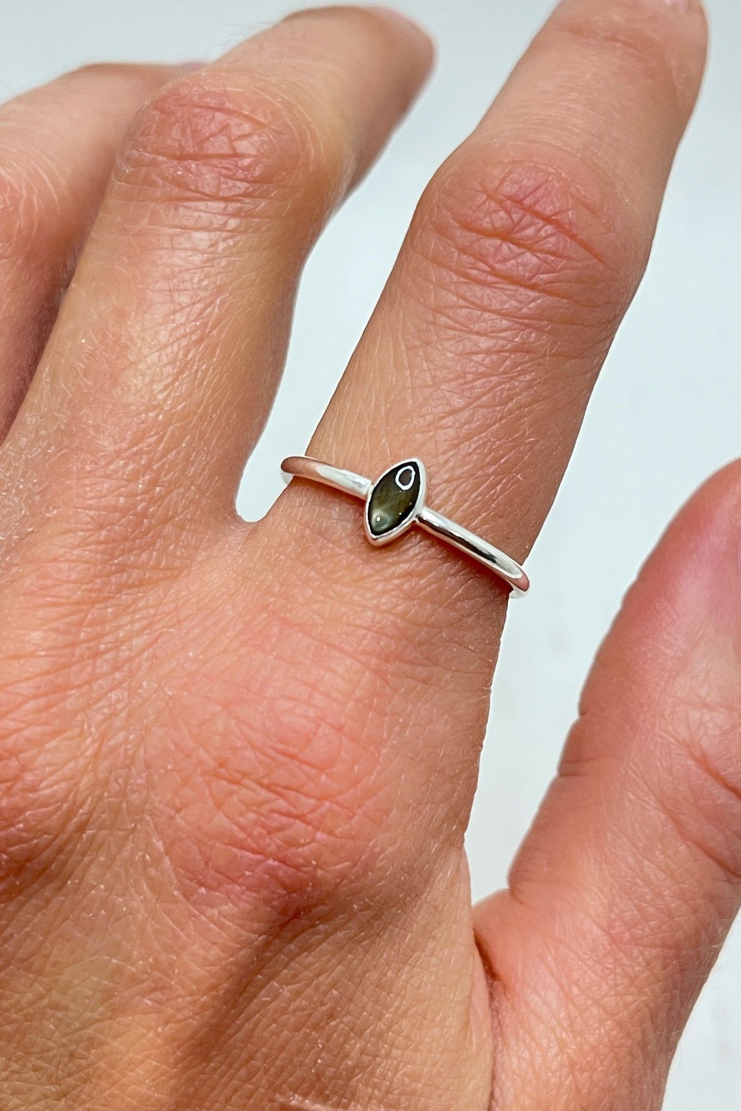 tiny marquise ring / black star sapphire