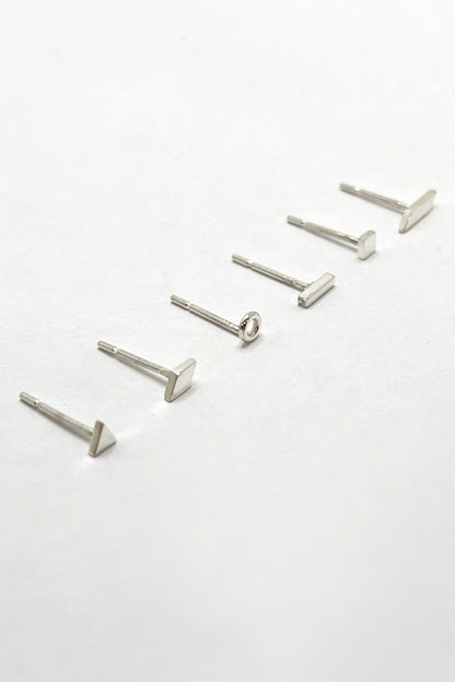 tiny geometric stud earrings