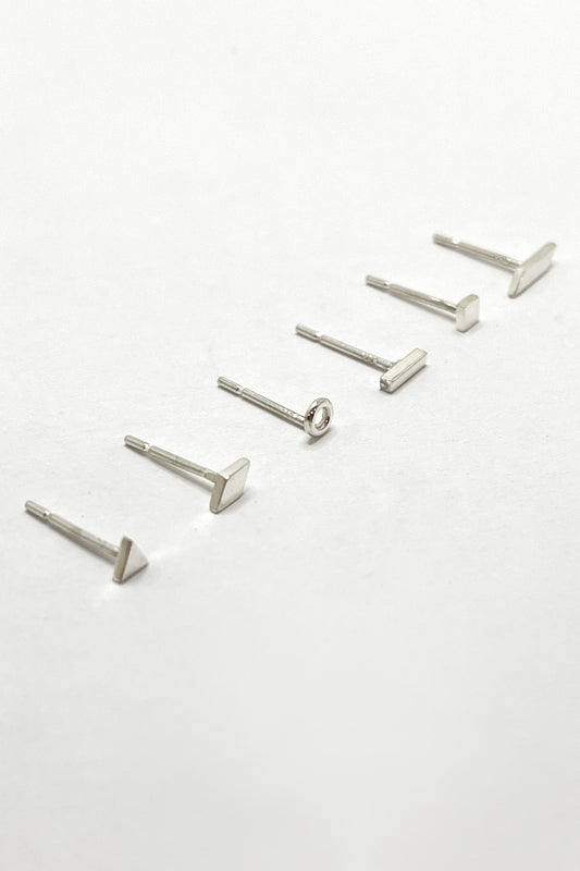 tiny geometric stud earrings