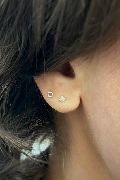 tiny geometric stud earrings