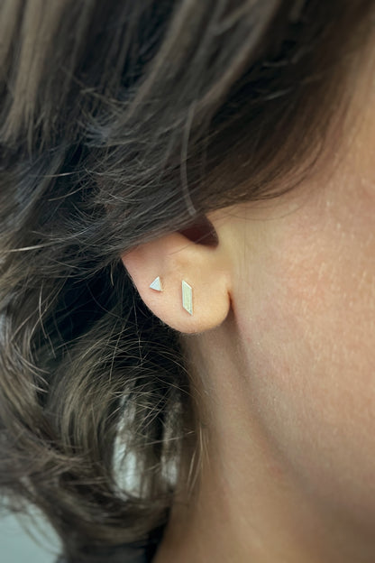 tiny geometric stud earrings