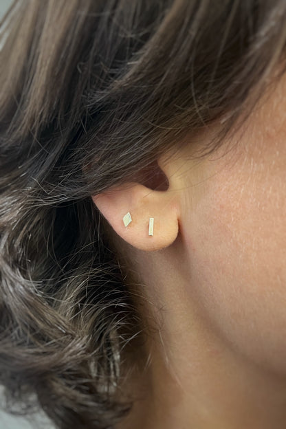 tiny geometric stud earrings