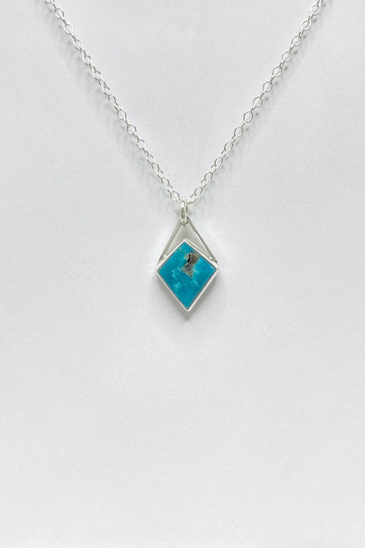 geometric kite turquoise necklace