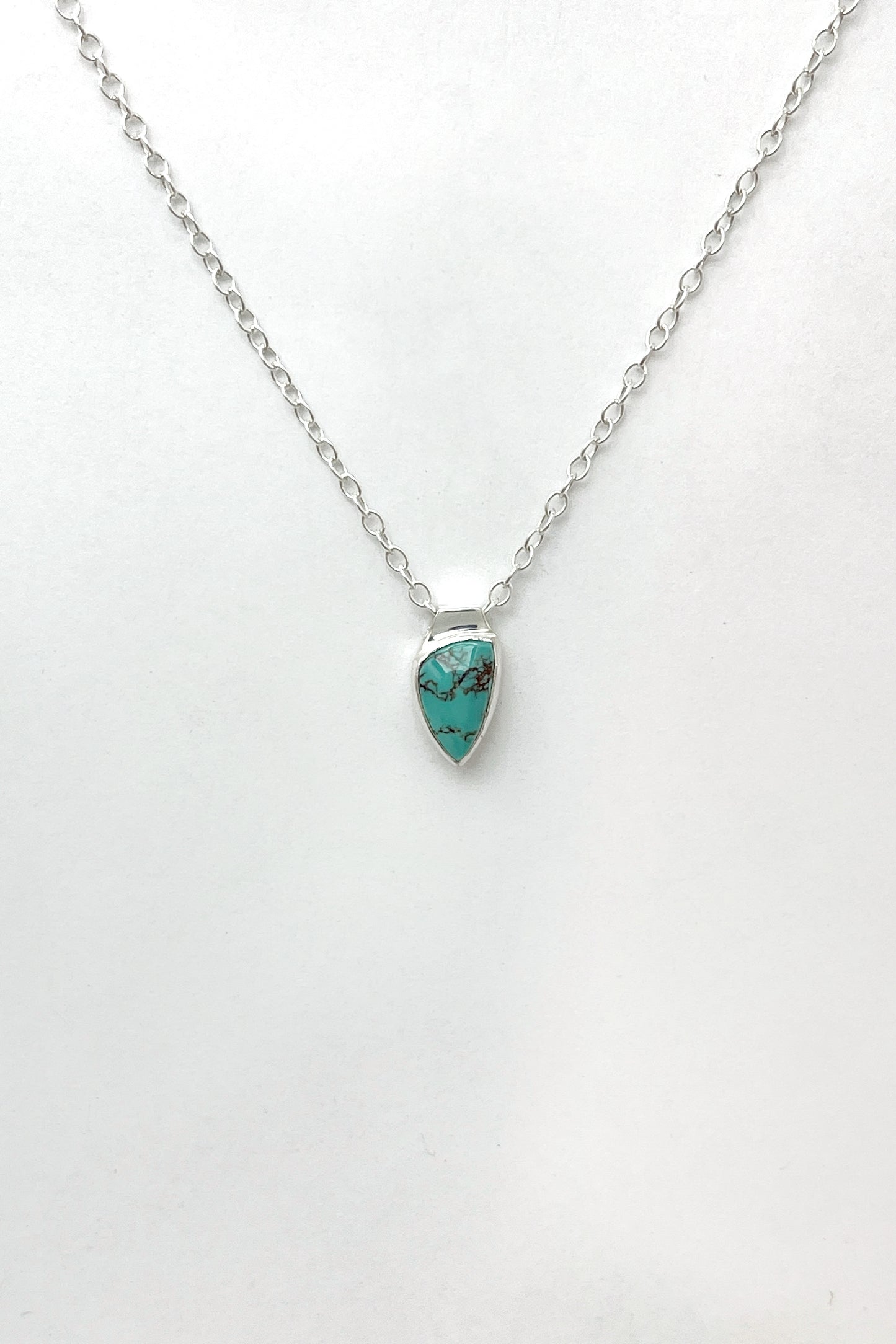 tiny triangle turquoise necklace