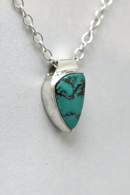 tiny triangle turquoise necklace