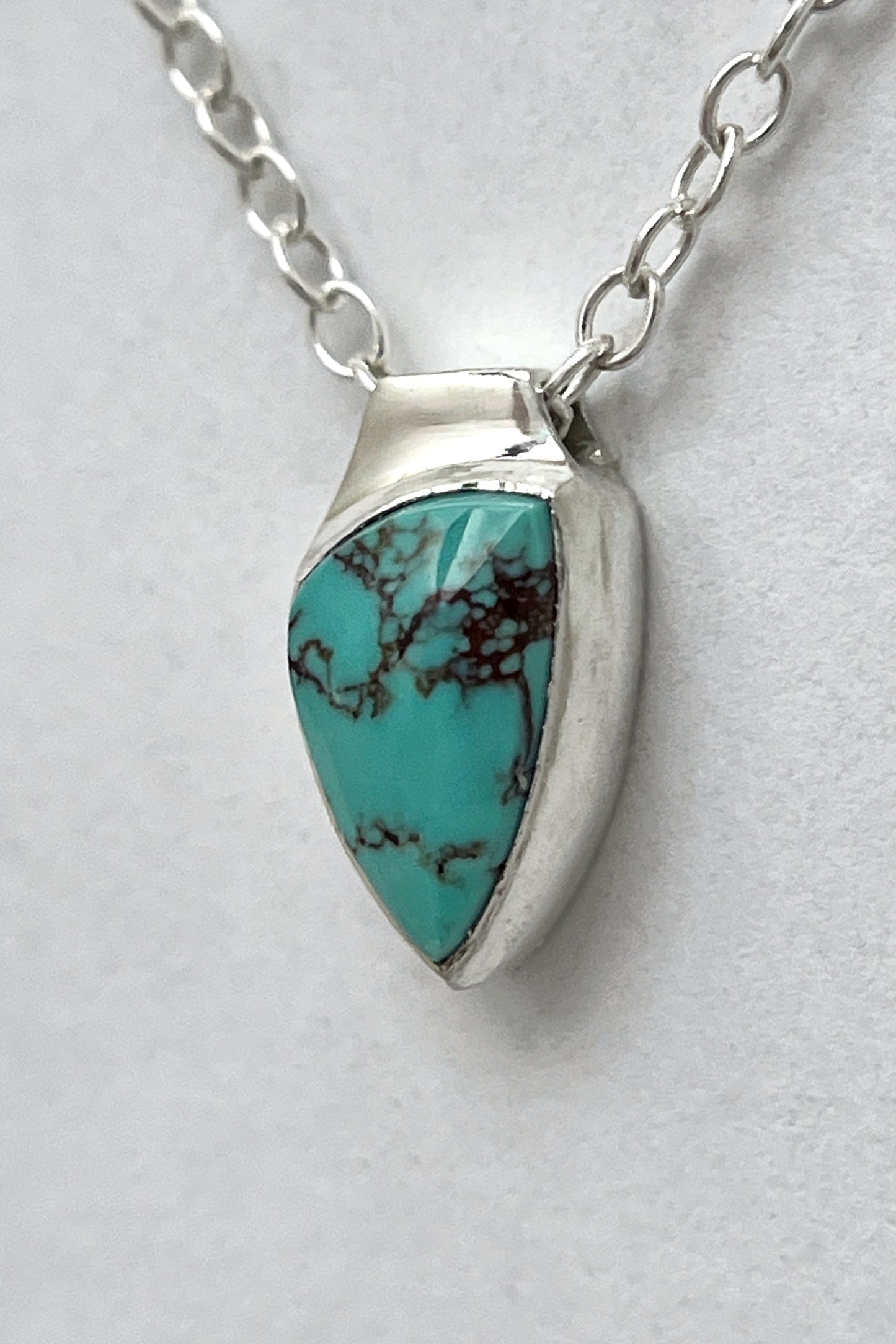 tiny triangle turquoise necklace