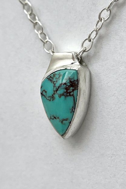 tiny triangle turquoise necklace
