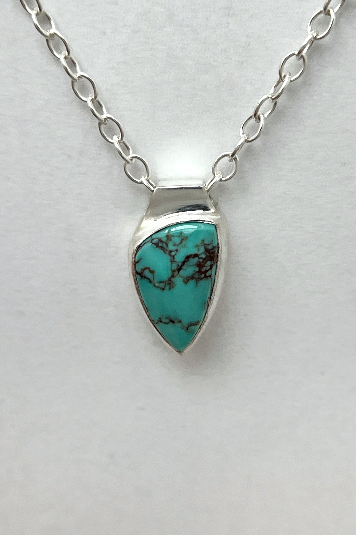tiny triangle turquoise necklace