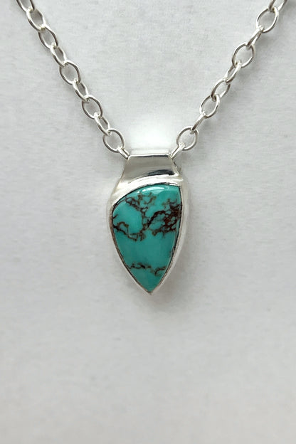 tiny triangle turquoise necklace